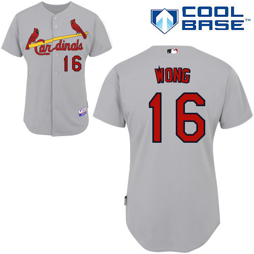 Kolten Wong #16 MLB Jersey-St Louis Cardinals Men's Authentic Road Gray Cool Base Baseball Jersey